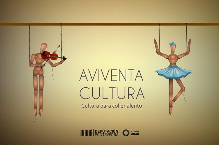 Cartel de presentación do programa 'Aviventa Cultura', da Deputación de Pontevedra, ao que pertencen os ciclos 'Tras as Ameas' e 'Música non Ar'.. DEPUTACIÓN DE PONTEVEDRA 