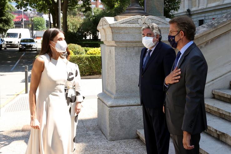 Feijóo e a raíña Letizia inauguran a exposición sobre Pardo Bazán en Madrid.. XUNTA / Europa Press