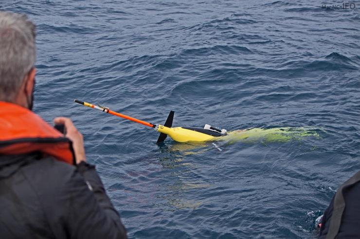 Un planeador submarino inicia unha misión científica de observación oceánica en Fisterra. PLOCAN / Europa Press