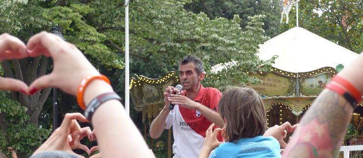 Mauricio García Pereira nunha manifestación en Toulouse.