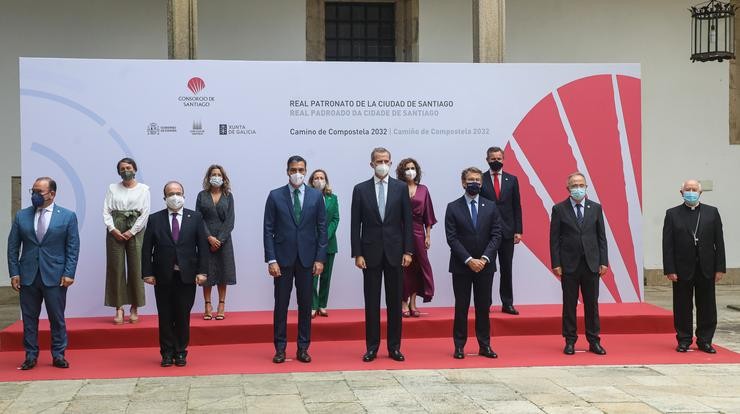 Reunión do Real Padroado de Santiago, co Rei, o presidente do Goberno, o presidente da Xunta e o alcalde de Santiago, entre outras autoridades. César Arxina - Europa Press / Europa Press