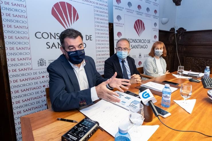 O conselleiro de Cultura Román Rodríguez, participa na presentación das principais liñas da Proposta estratéxica plurianual do Consorcio de Santiago para o período ?2021-2027-2032.. DAVID CABEZÓN @ XUNTA DE GALIC / Europa Press