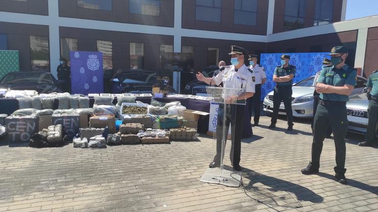 José Manuel do Barco, xefe Brigada Provincial da Policía Xudicial de Burgos presentando o resultado da Operación Chaplin 