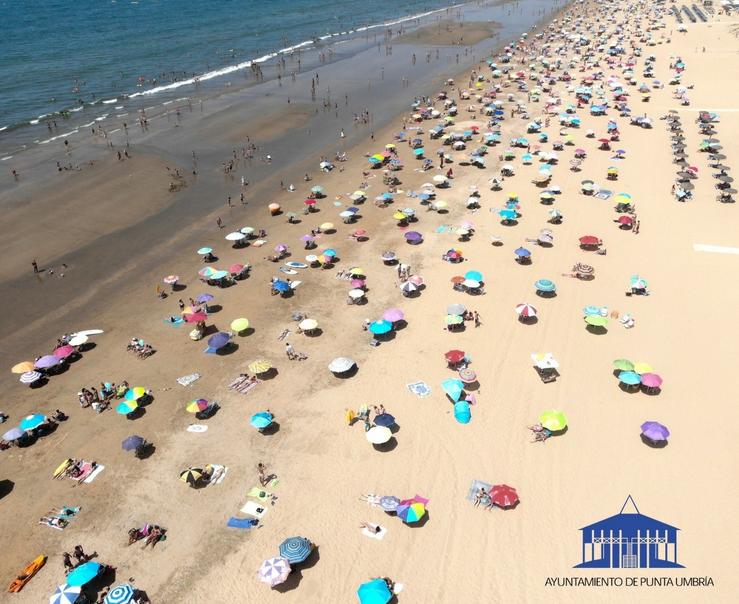 Vista aérea dunha praia de Punta Umbría.. CONCELLO DE PUNTA UMBRÍA. 