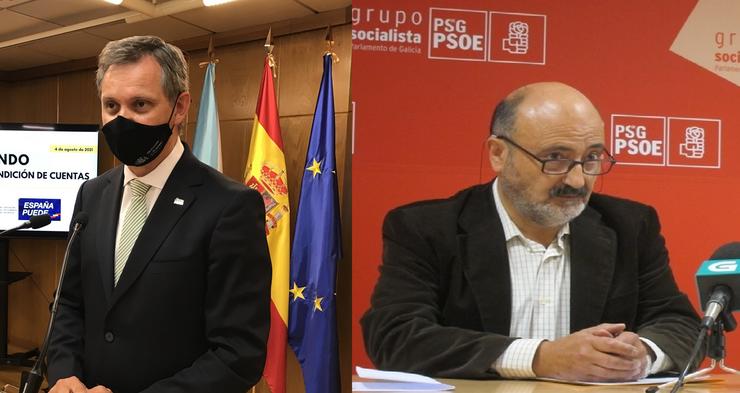 O delegado do Goberno, José Miñones (der), e o secretario de Organización do PSdeG, José Antonio Quiroga / Europa Press
