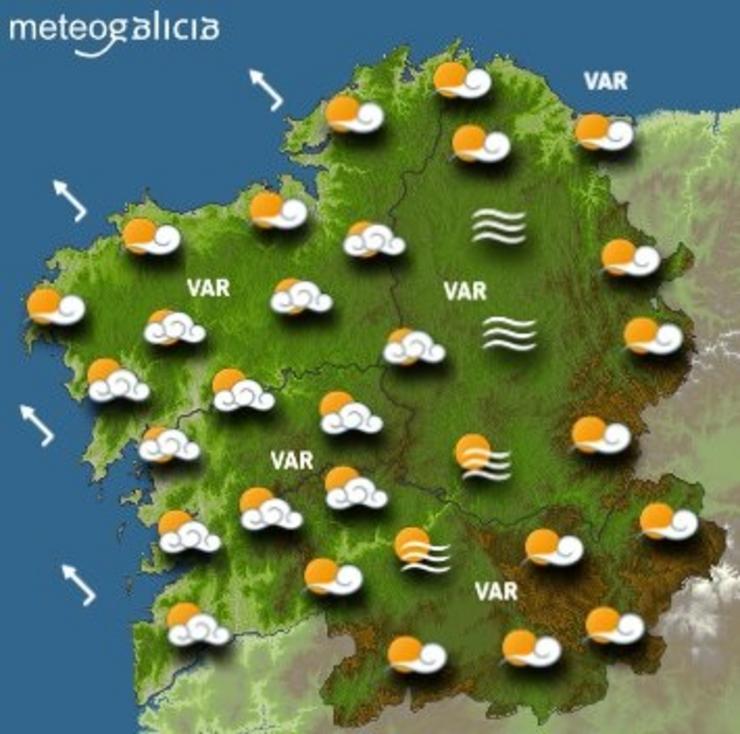 Predicións meteorolóxicas para o sábado. METEOGALICIA / Europa Press
