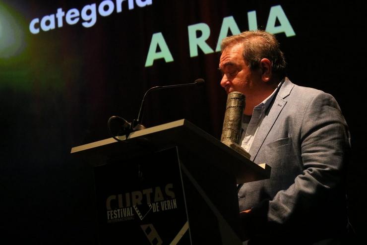 Gerardo Seoane na gala de clausura da VI edición do FIC Vía XIV. Foto: Prensa Concello de Verín