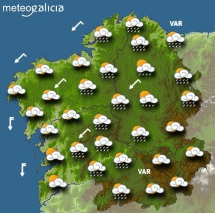 Predicións meteorolóxicas para o mércores. METEOGALICIA 