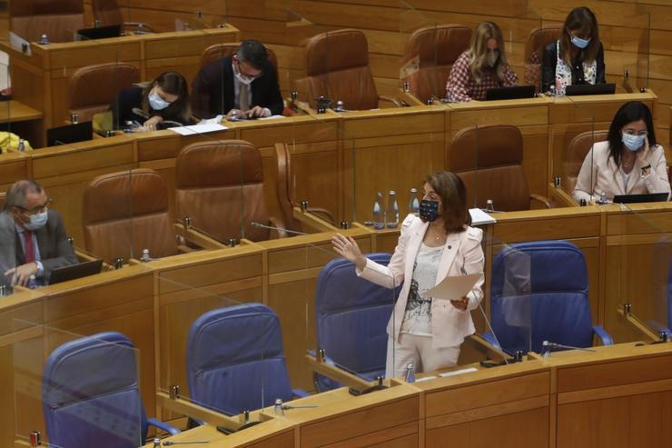 A conselleira de Medio Ambiente, Anxos Vázquez, no Parlamento. XUNTA 