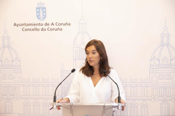 A alcaldesa da Coruña, Inés Rei, informa os asuntos da xunta de goberno. ANDY PEREZ / Europa Press