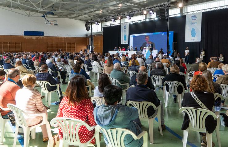 O presidente do PPdeG, Alberto Núñez Feijóo, intervén ante o Congreso Provincial de Lugo.. PPDEG 