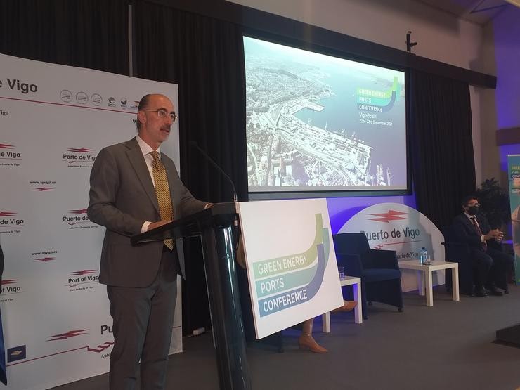 O presidente do Porto de Vigo, Jesús Vázquez Almuíña, na apertura do IV Green Energy Ports Conference. / Europa Press