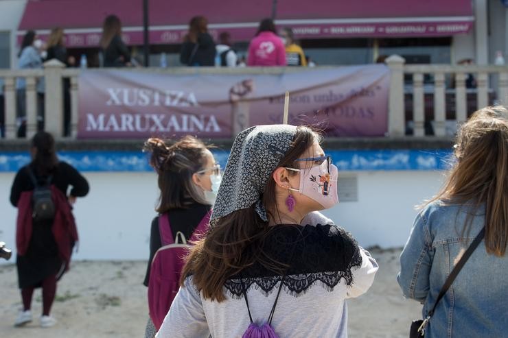 Arquivo - Varias mulleres participan nunha manifestación en apoio ás 87 mulleres que en 2019 foron gravadas ?sen autorización?, a 4 de abriil de 2021, en San Cibrao, Lugo, Galicia (España).. Carlos Castro - Europa Press - Arquivo / Europa Press