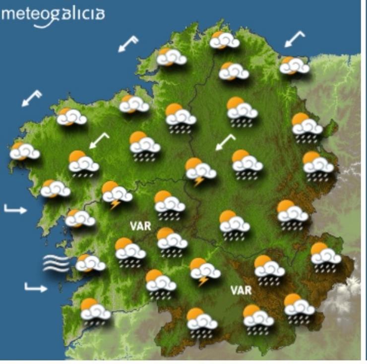 Predicións meteorolóxicas para este xoves, 2 de setembro. METEOGALICIA / Europa Press