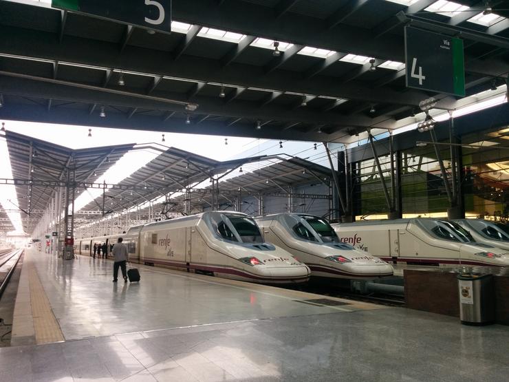 Estación de tren Málaga-María Zambrano con trens AVE. RENFE - Arquivo