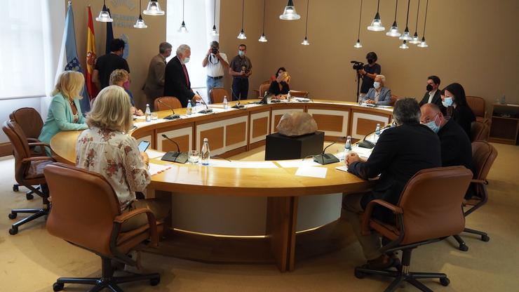 Reunión da xunta de portavoces da Cámara galega para marcar a orde do día do próximo pleno, que terá lugar os días 14 e 15 de setembro. PARLAMENTO DE GALICIA / Europa Press