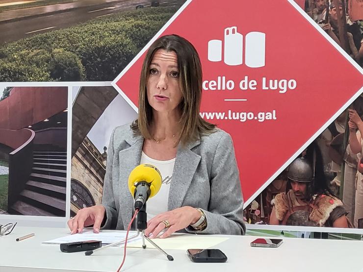 A alcaldesa de Lugo, Lara Méndez, en rolda de prensa