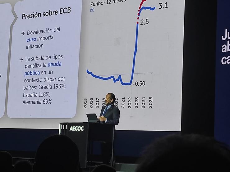 Juan Carlos Escotet durante o seu relatorio no 37º Congreso AECOC de Gran Consumo 