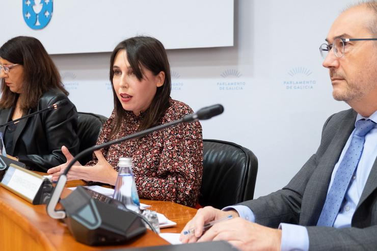 A conselleira de Promoción do Emprego e Igualdade, María Jesús Lorenzana, comparece no Parlamento para informar os orzamentos do seu departamento para 2023.. XOÁN CRESPO