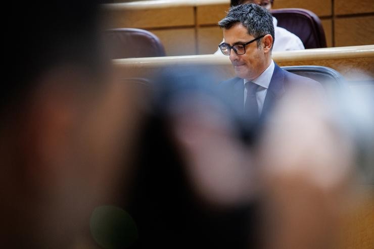 Arquivo - O ministro da Presidencia, Relacións coas Cortes e Memoria Democrática, Félix Bolaños, durante unha sesión plenaria, no Senado, a 21 de xuño de 2022, en Madrid (España).. Alejandro Martínez Vélez - Europa Press - Arquivo / Europa Press