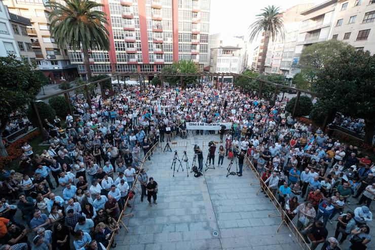 Concentración ao veto á pesca de fondo en 87 áreas, en Ribeira A Coruña. CÉSAR ARXINA / Europa Press