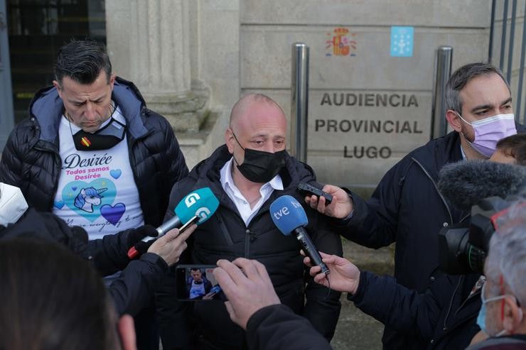 Arquivo - José Manuel, o pai de Desireé, a nena presuntamente asasinada a mans da súa nai, responde os medios no xuízo polo crime da nena, na Audiencia Provincial, a 14 de febreiro de 2022, en Lugo, Galicia (España). O asasinato tivo. Carlos Castro - Europa Press - Arquivo / Europa Press