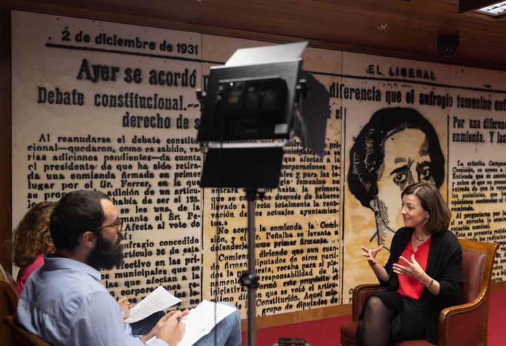 A portavoz do PSOE no Senado, Eva Granados, durante unha entrevista para Europa Press, no Senado, a 8 de novembro de 2022, en Madrid / Eduardo Parra - Europa Press.