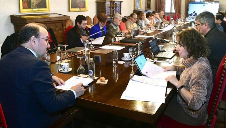 O reitor da USC, Antonio López, no Consello de Goberno / USC. / Europa Press