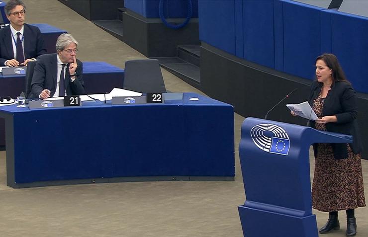 A eurodeputada Ana Miranda durante un debate na Eurocamara /  BNG / Europa Press