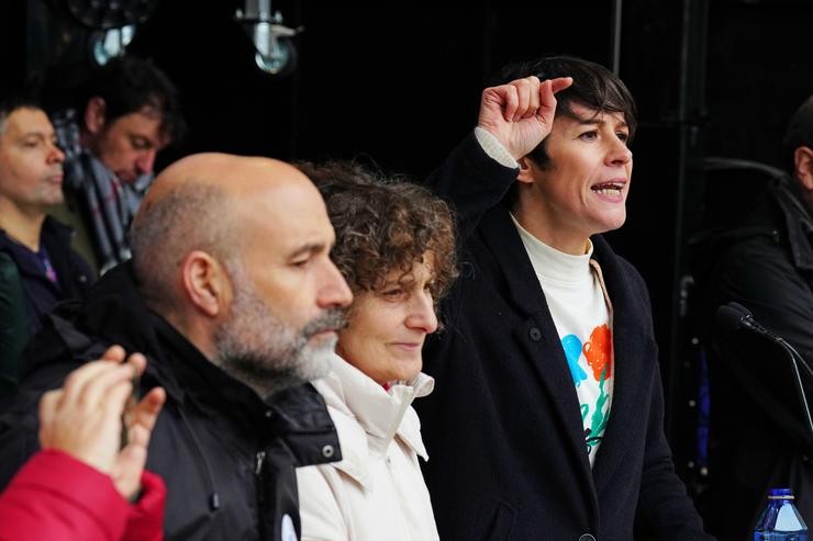 A portavoz nacional do BNG, Ana Pontón, intervén na protesta convocada polo seu partido contra a subida de prezos, a 18 de decembro de 2022, en Santiago de Compostela, A Coruña, Galicia, (España). O Bloque Nacionalista Galego (BNG) fixo un ll. Álvaro Ballesteros - Europa Press / Europa Press