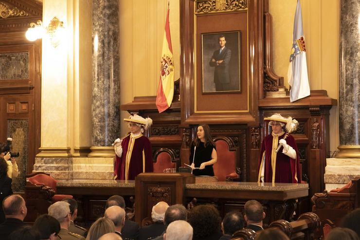 A alcaldesa da Coruña, Inés Rei, na recepción de Nadal. ANDY PEREZ / Europa Press