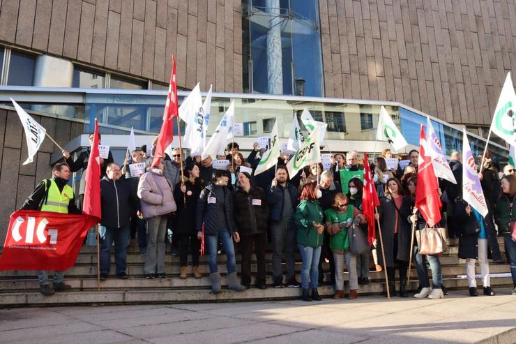 Concentración de sindicatos de Xustiza. CIG / Europa Press