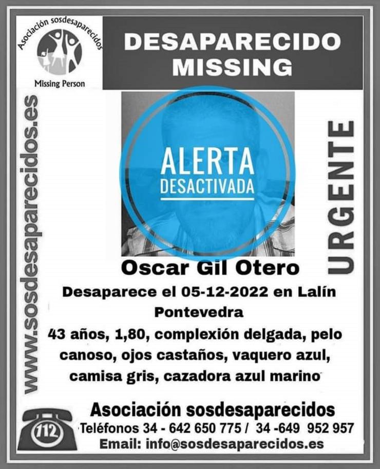 Atopado en Santiago de Compostela o home de 43 anos desaparecido en Lalín desde o luns / ASOCIACIÓN SOS DESAPARECIDOS 