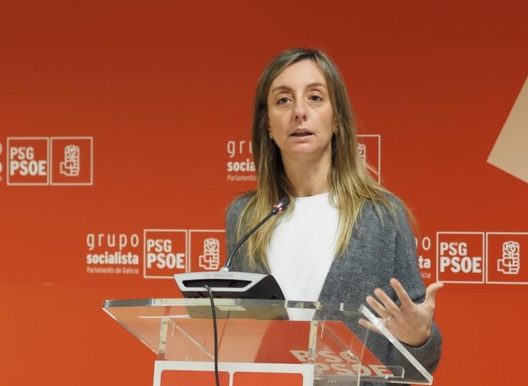 A portavoz de Medio Ambiente do PSdeG, Paloma Castro, ofrece unha rolda de prensa no Parlamento. PSDEG / Europa Press