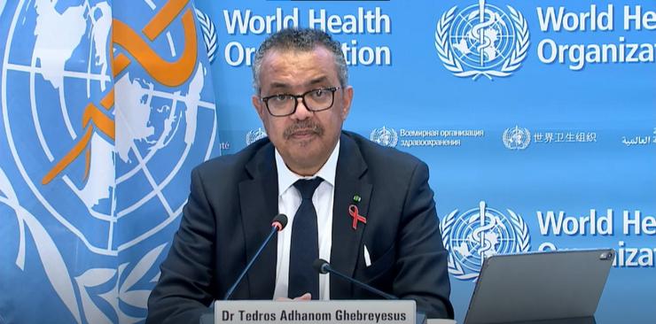 Arquivo - O director xeral da Organización Mundial da Saúde (OMS), Tedros Adhanom Ghebreyesus, en rolda de prensa tras a Asemblea Mundial da Saúde. A 1 de decembro de 2021.. OMS - Arquivo / Europa Press