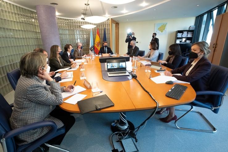 Ou titular do Goberno galego, Alberto Núñez Feijóo, preside a reunión do Consello da Xunta. Delegación dá Xunta, Ferrol, 27/01/22.. DAVID CABEZÓN @ XUNTA DE GALICIA / Europa Press