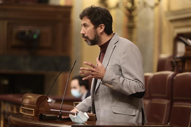 O deputado de Unidas Podemos, Antón Gómez-Reino, intervén nunha sesión plenaria no Congreso dos Deputados /  Eduardo Parra - Europa Press - Arquivo