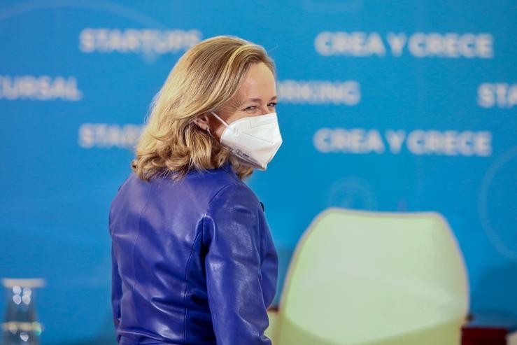A vicepresidenta primeira e ministra de Asuntos Económicos e Transformación Dixital, Nadia Calviño, na xornada  'Reformas para a Recuperación: produtividade, crecemento empresarial e clima de negocios?, a 15 de decembro de 2021, en Madrid (España).. Ricardo Rubio - Europa Press 