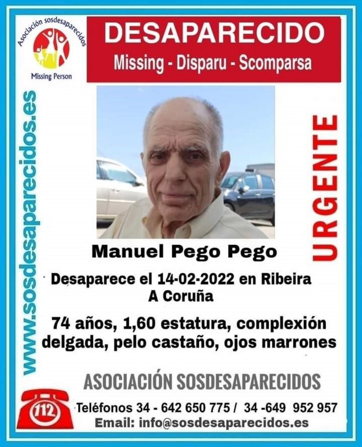 Home desaparecido en Ribeira (A Coruña). SOS DESAPARECIDOS 