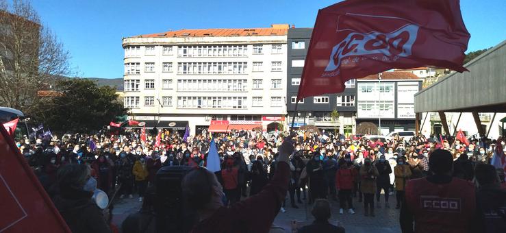 Protesta en Boiro contra o convenio do sector da conserva do peixe / CC.OO.