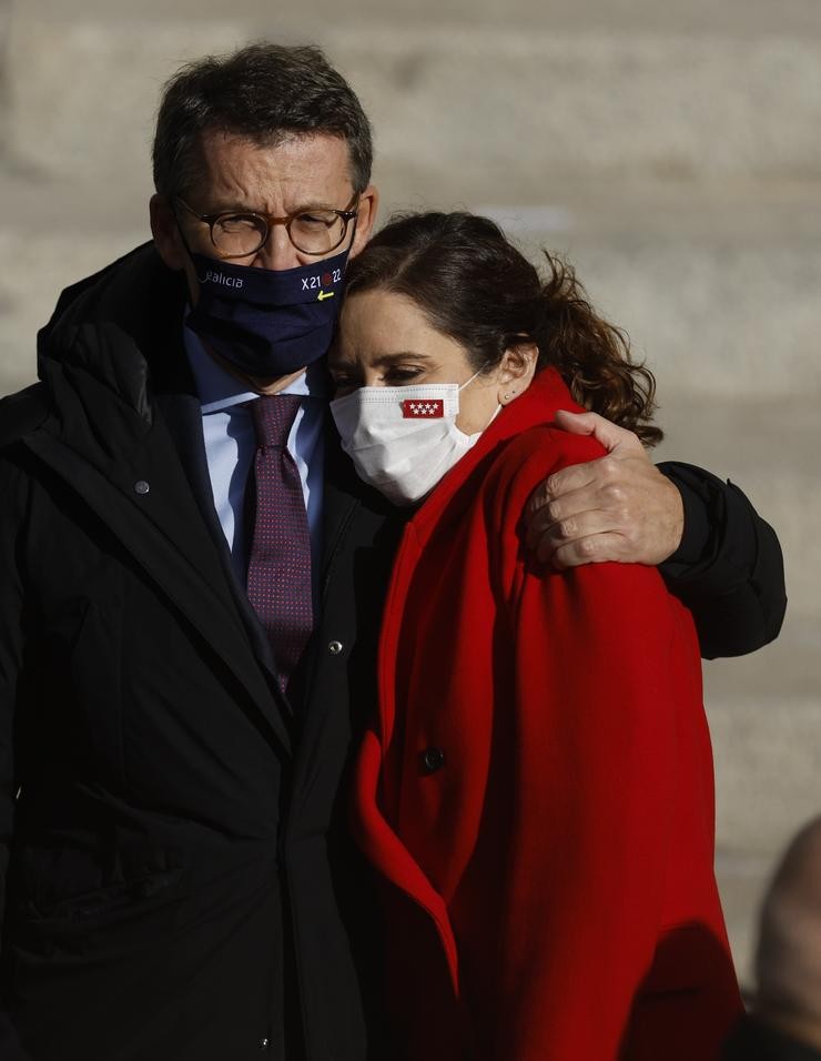 Arquivo - O presidente da Xunta de Galicia, Alberto Núñez Feijoo e a presidenta da Comunidade de Madrid, Isabel Díaz Ayuso.. Eduardo Parra - Europa Press - Arquivo / Europa Press