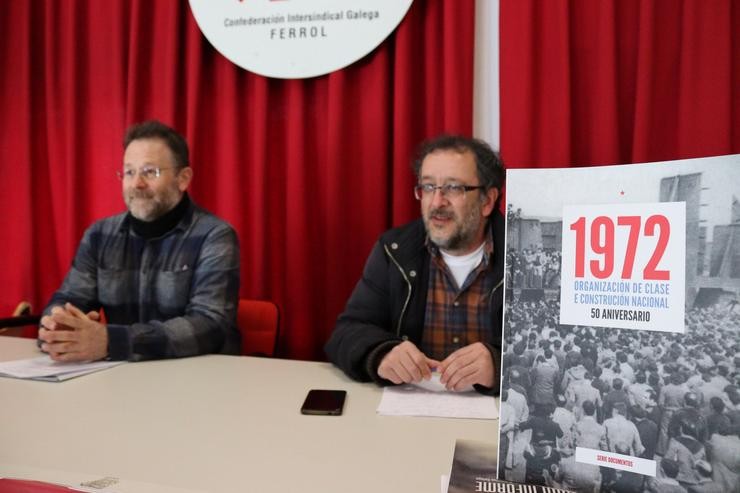 A central nacionalista, encabezada polo seu secretario xeral, Paulo Carril, e o responsable comarcal en Ferrolterra, Manel Grandal, presentou este mércores os actos para conmemorar o 50 aniversario das protestas do 10 de marzo de 1972. CIG / Europa Press