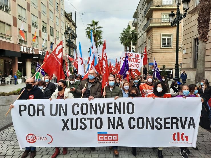 Manifestación en Vigo dos traballadores do sector da conserva.. PEDRO DAVILA-EUROPA PRESS / Europa Press