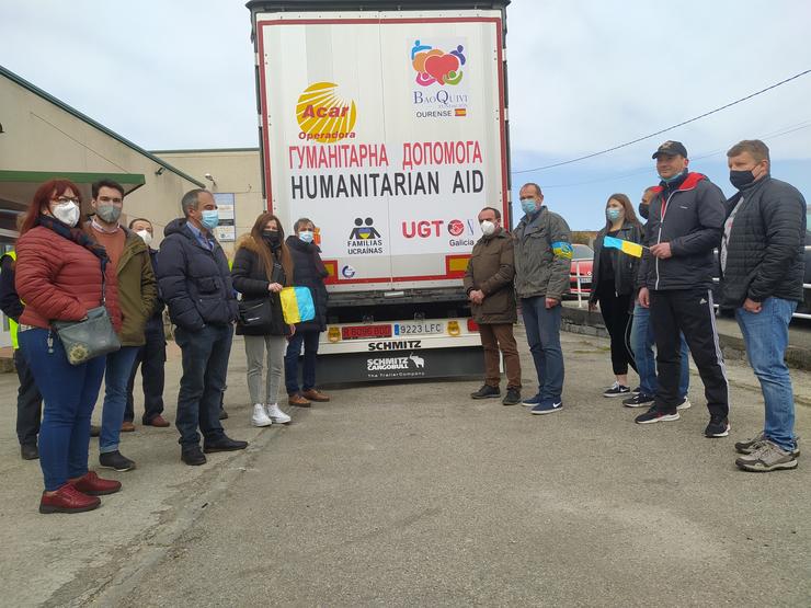 Sae desde Coles (Ourense) o primeiro envío de axuda humanitaria froito da campaña iniciada por familias ucraínas en colaboración coa UXT-Galicia. REMITIDA / EUROPA PRESS / Europa Press