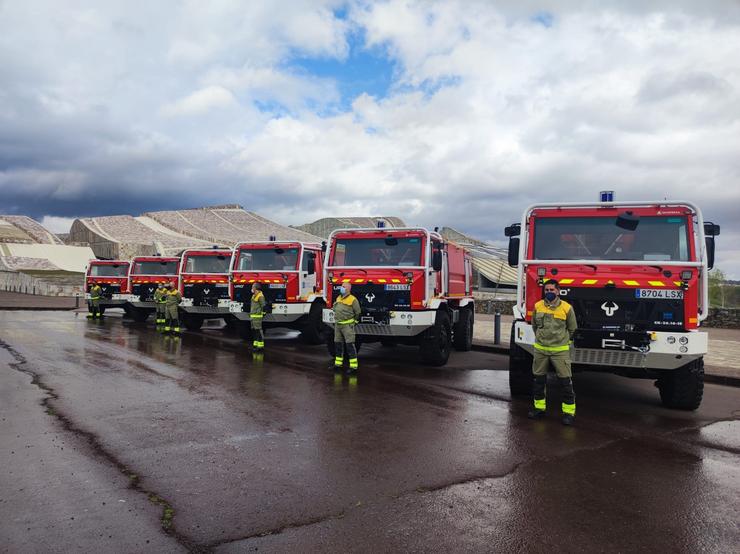 Motobombas do servizo de extinción de incendios de Galicia. XUNTA DE GALICIA