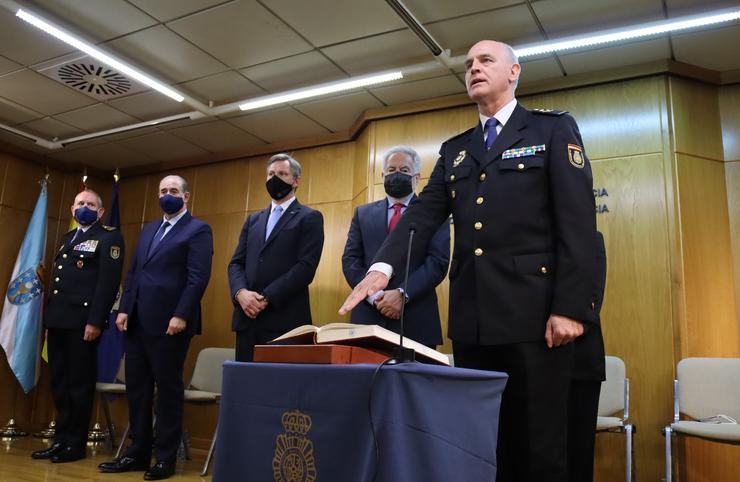 O novo xefe superior de Policía de Galicia, Ramón Gómez Neto, na súa toma de posesión. DELEGACIÓN DO GOBERNO EN GALICIA / Europa Press