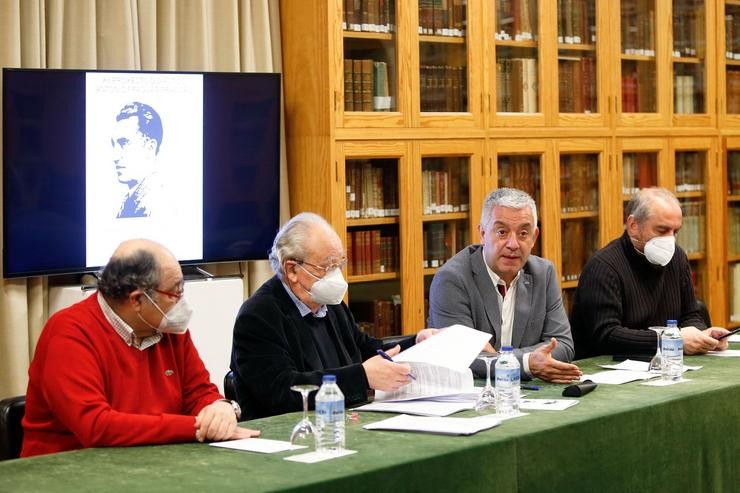 O secretario xeral de Política Lingüística, Valentín García, participa na presentación da XII edición do Proxecto Didáctico Antonio Fraguas Fraguas no Museo do Pobo Galego .. XOÁN CRESPO / Europa Press