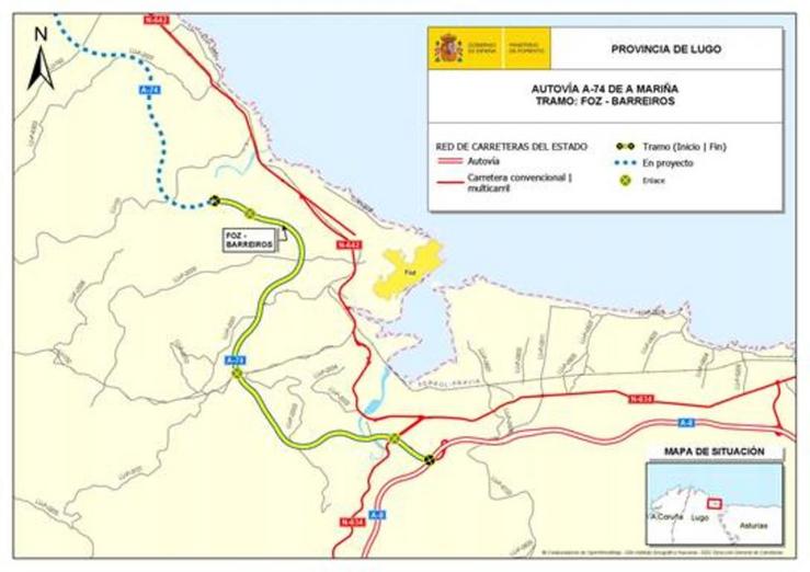 Mapa A-74/Goberno central