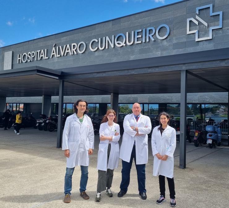 Os investigadores Carlos Spuch, Marta López, José Manuel Oliveirais e Tania Rivera, autores dun estudo pioneiro sobre o uso de carbonato de litio no tratamento de pacientes con Covid.. SERGAS / Europa Press