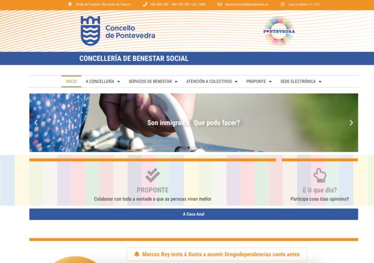  Nova web de Benestar Social do Concello de Pontevedra / remitida